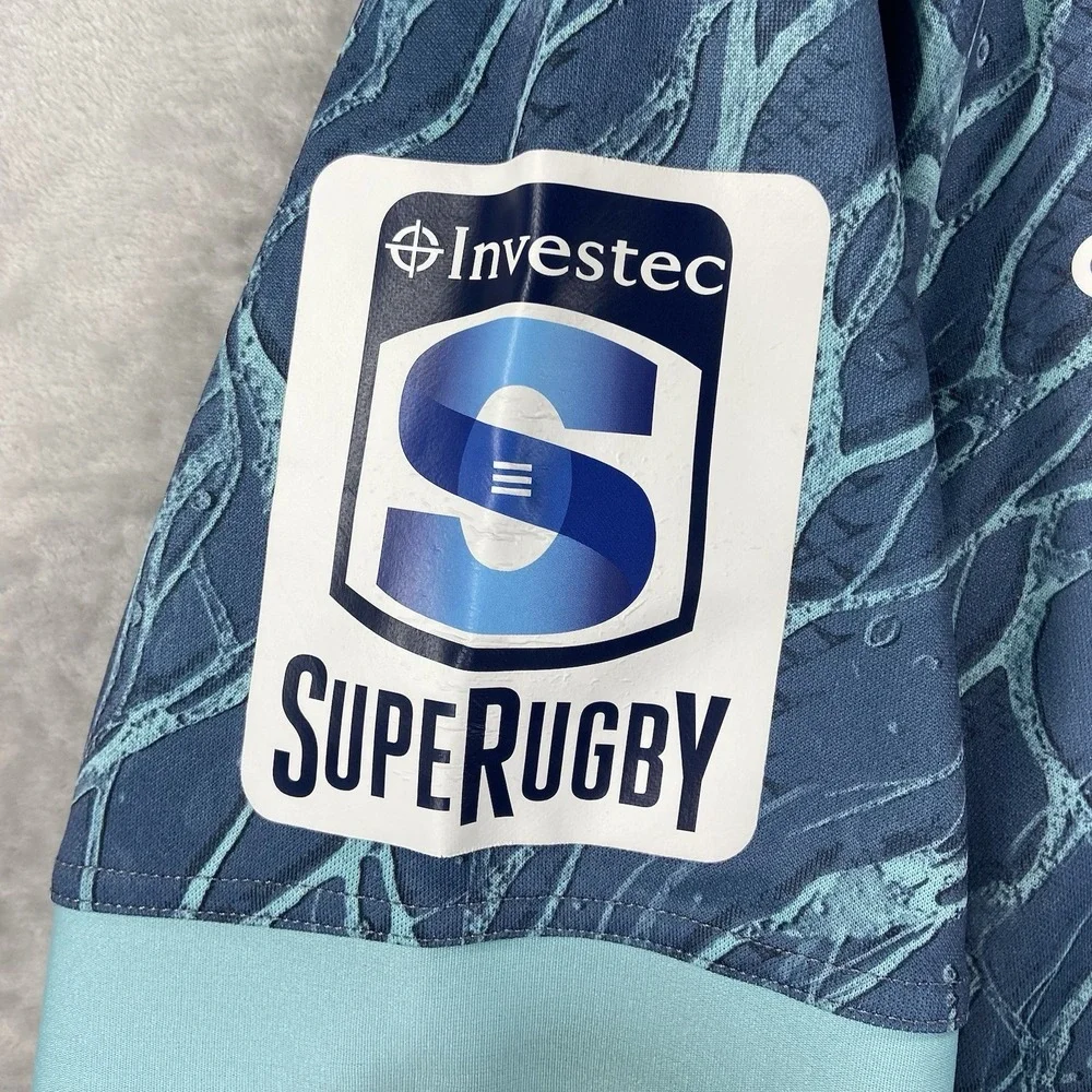 Adidas Rugby Jersey Mens XL Crusaders 2019 PrimeBlue Abstract AOP Fiji Airways